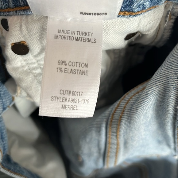 Agolde Merrel Light Wash Mid Rise Straight Raw Hem Jeans Size 26 - Picture 6 of 6